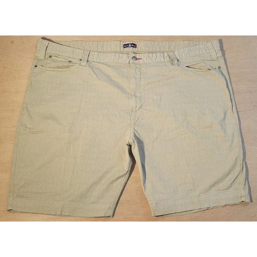 Psycho Bunny Shorts Tan With All Over BUNNY Pattern 54R x10 inseam Men's Preppy